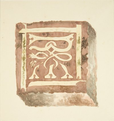 Tile from the floor of Bristol Cathedral by English School