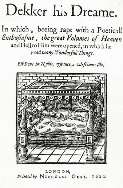 Title Page for Dekker his Dreame by Thomas Dekker, published 1620 by English School