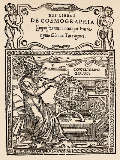 Title Page for Two Books of Cosmography by Hieronymo Girana Tarragones, from The Narrative and Critical History of America, Edited by Justin Winsor by English School