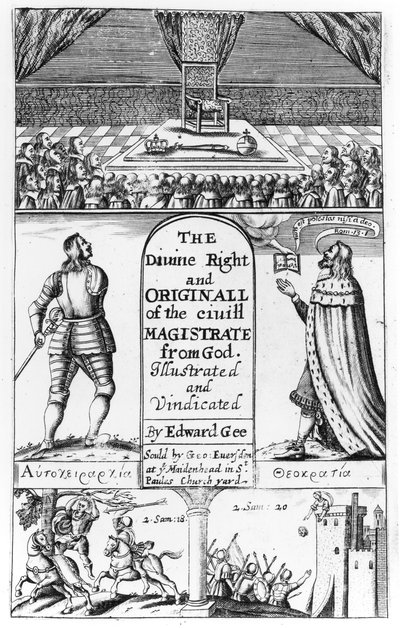 Title Page to The Divine Right and Original of the Civil Magistrate from God (engraved by Edward Gee, 1658) by English School