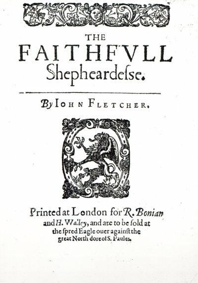 Title Page to The Faithfull Shepherdess by John Fletcher, c.1609 by English School