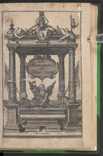 Title page of A Monument of Mortalitie by English School