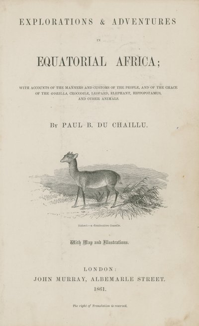 Title page of Du Chaillu