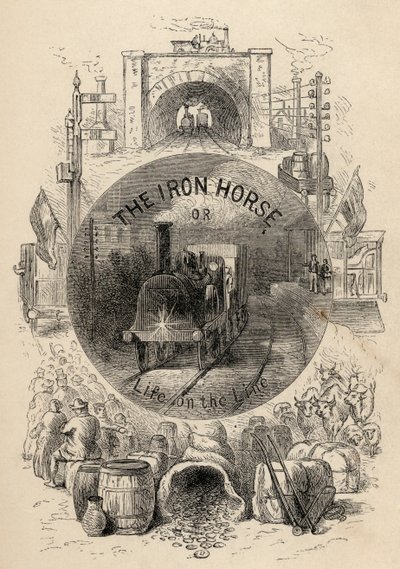 Title page of The Iron Horse or Life on the Line by R.M. Ballantyne, published 1884 by English School