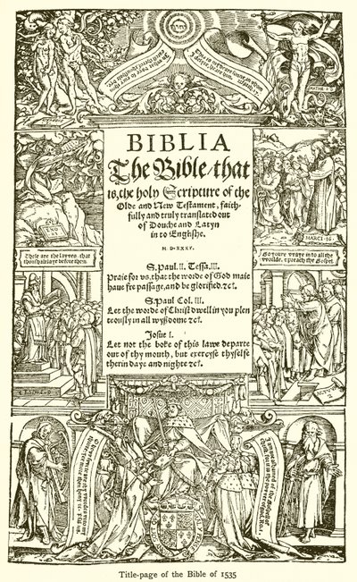 Title Page of the Bible of 1535 by English School