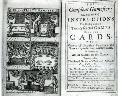 Title page of the fifth edition of The Compleat Gamester, attributed to Charles Cotton, pub. 1725 by English School