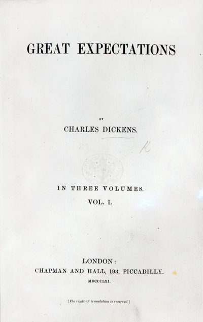 Titlepage to Great Expectations by Charles Dickens by English School