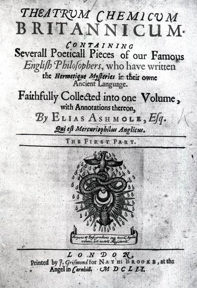 Titlepage to Theatrum Chemicum Britannicum by Elias Ashmole by English School