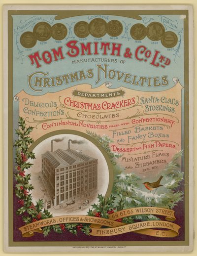 Tom Smith & Co Ltd, Christmas Novelties, Christmas Crackers, Brochure cover by English School
