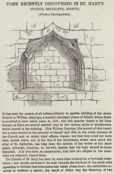 Tomb recently discovered in St Mary