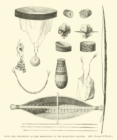 Tools and Ornaments of the Aborigines of the Marquesas Islands, after Dumont D