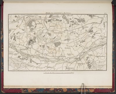 Topographical Map of the Great Road from London to Bath and Bristol, with the Country Three Miles on Each Side by English School