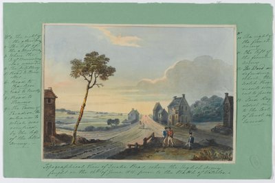 Topographical view of Quatre Bras, where the English Army fought on the 16th June 1815 prior to the Battle of Waterloo, c.1815 by English School