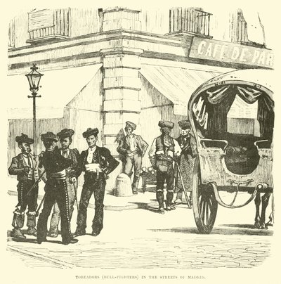 Toreadors (Bull-Fighters) in the Streets of Madrid by English School