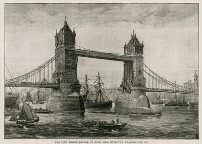 Tower Bridge at High Tide, with the Drawbridge Up by English School