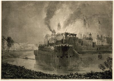 Tower of London Fire, 1841 by English School