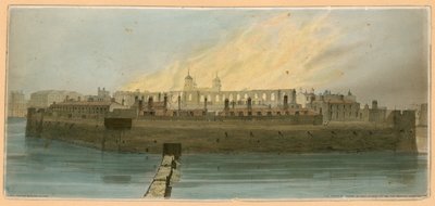 Tower of London Fire, 1841 by English School