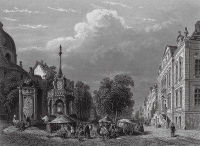 Town Hall and Market Place, Liege by English School