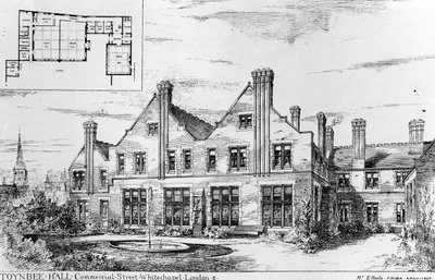 Toynbee Hall, illustration from The Builder, February 14th, 1885 by English School