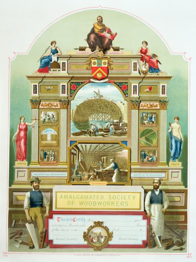 Trade Emblem of the Amalgamated Society of Woodworkers, 1860 by English School