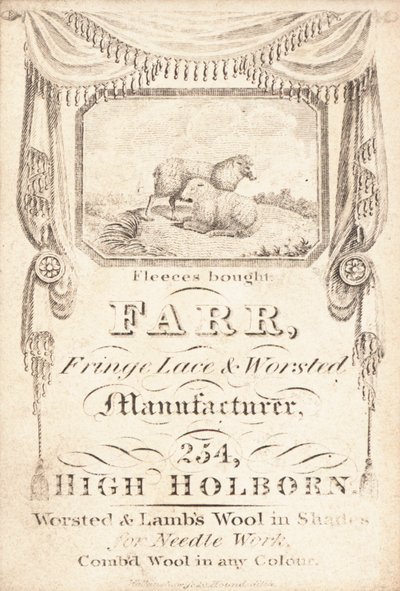 Trade Card, Farr by English School