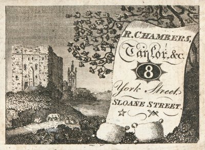 Trade Card, R Chambers by English School