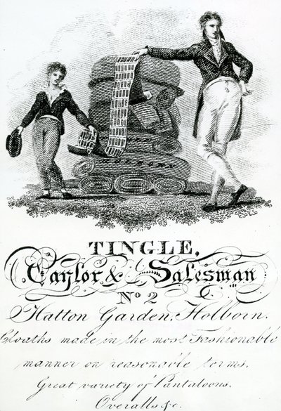 Trade card for Tingle, Taylor and Salesman, No 2 Hatton Garden, Holborn by English School