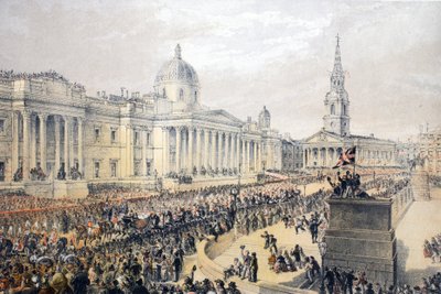 Trafalgar Square, from A Memorial of the Marriage of Edward VII and Alexandra of Denmark by English School
