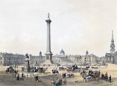 Trafalgar Square with the National Gallery and St Martins Church by English School