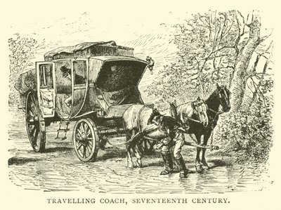 Travelling coach, seventeenth century by English School