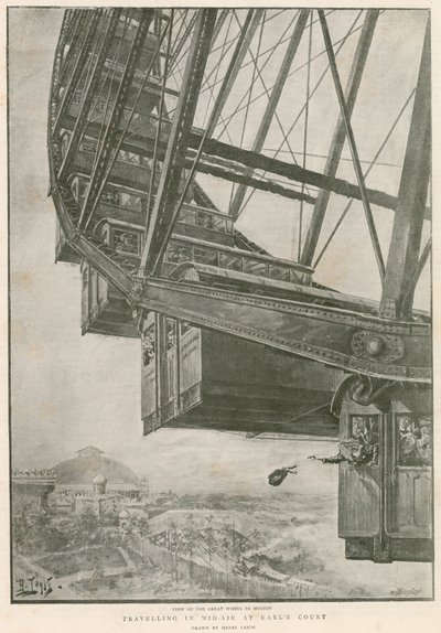 Travelling in Mid-Air on the Great Wheel at Earls Court, London by English School