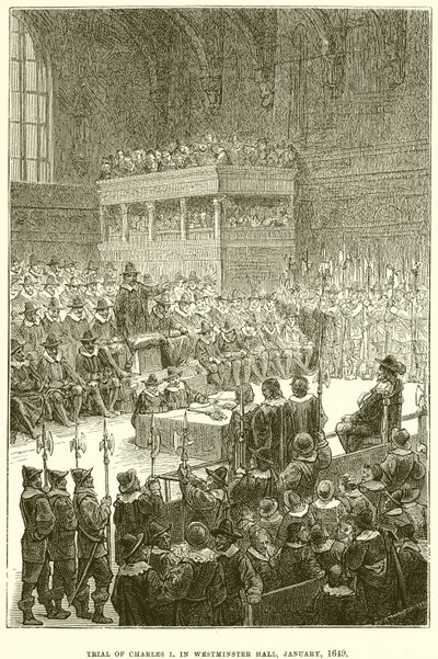 Trial of Charles I in Westminster Hall, January 1649 by English School