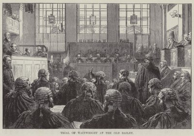 Trial of Wainwright at the Old Bailey (engraving) by English School