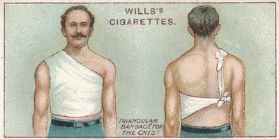 Triangular Bandage for the Chest, no. 37 from the First Aid series of Wills Cigarettes cards, 1913 by English School