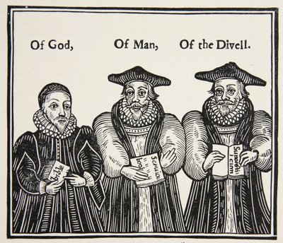 Triple Episcopacie, satire by the Puritan Party of Laud and the Court Bishops, from a Tract of 1641 by English School