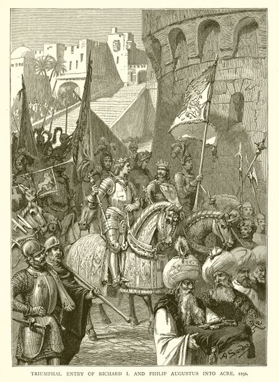 Triumphal Entry of Richard I and Philip Augustus into Acre, 1191 by English School