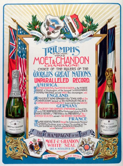 Triumphs of the Year 1902, Moet & Chandon Champagne, Choice of the Rulers of the World
