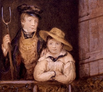 Two Boys at a Barn Door, c.1825 by English School