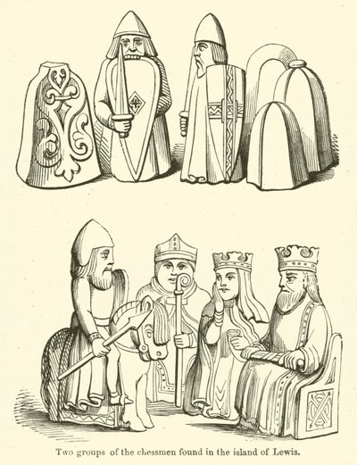 Two Groups of the Chessmen Found in the Island of Lewis by English School