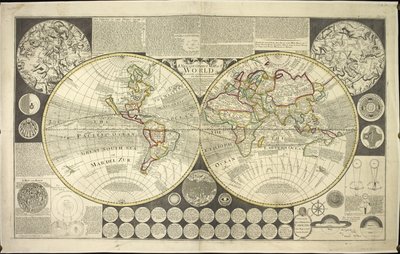 Two Hemisphere World Map by English School