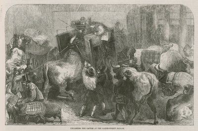 Uncarting the Cattle at the Baker Street Bazaar by English School