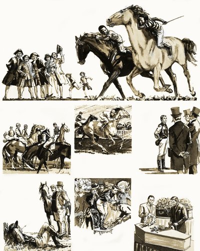 Unidentified Story of a Jockey by English School