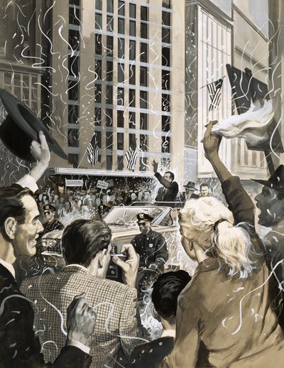 Unidentified Ticker Tape Parade in America by English School