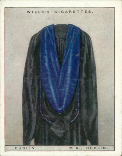 University Hoods and Gowns: Dublin University, Master of Arts, MA, Dublin by English School