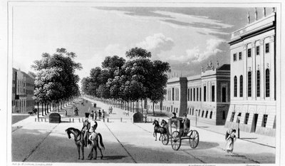 Unter den Linden, from St. Petersburg: A Journal of Travels to and from that Capital by A.B. Granville, published 1828 by English School