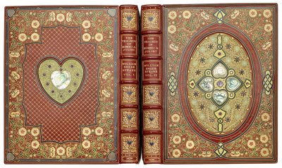 Upper and lower cover sets, with heart and floral designs, c.1920 by English School