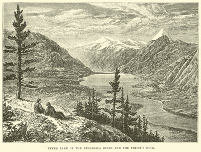 Upper lake of the Athabasca River and the priests rock by English School