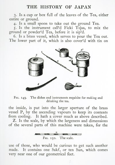 Utensils Used in Japanese Tea Ceremonies, from History of Japan by English School