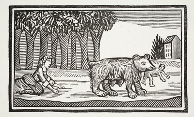 Valentine and Orson, illustration from Chap-books of the Eighteenth Century by John Ashton, pub. 1882 by English School