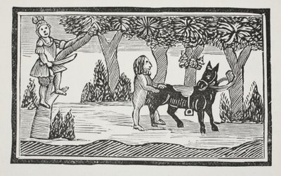 Valentine and Orson, illustration from Chap-books of the Eighteenth Century by John Ashton, pub. 1882 by English School